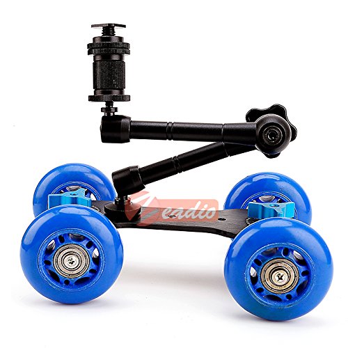 Zeadio Magic Arm Tabletop Portable Skater Dolly Rail Car Kits for all LCD Field Monitor Canon Nikon all Video DSLR Camera Rig - Image 3