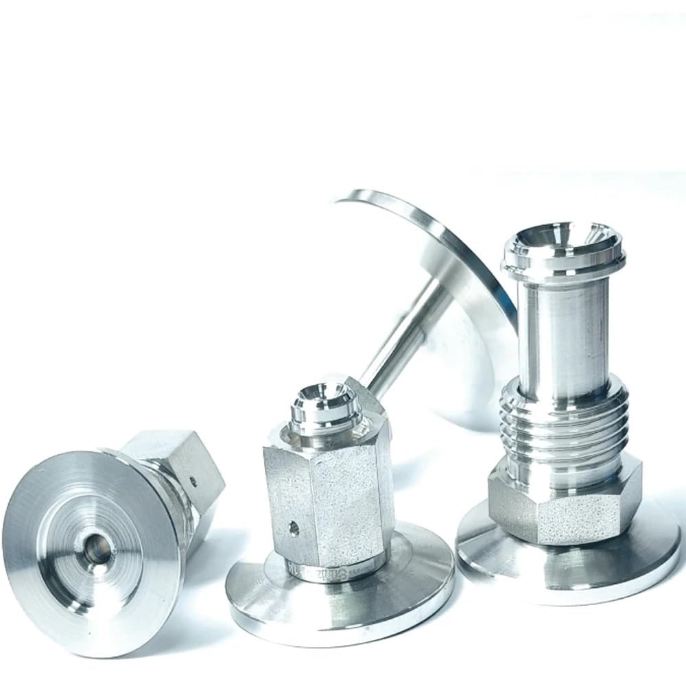 K16/25/40/50 To 1/4" 1/2" VCR Male Female Sus 316L Stainless Steel Pipe Fitting Coupler Union Connector(KF16 (OD30mm),1l4 Inch VCR Female) Brass Hose