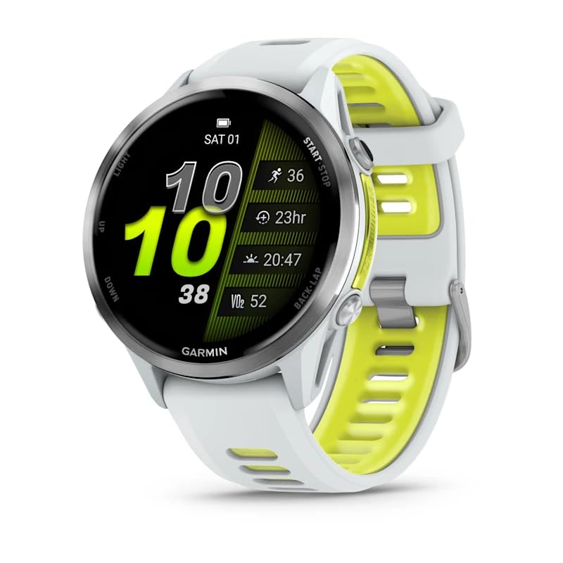 Garmin Forerunner 970 - Caja Whitestone | Reloj Inteligente de Carreras de Alta Gama con Pantalla Amoled y Linterna LED integrada | hasta 15 días de autonomía y Soporte de navegación