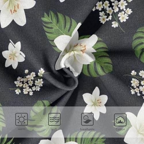 White Lilies Green Leaves Underwear Toddler Girl, Cotton Underwear Girls, 2T–8 Years3