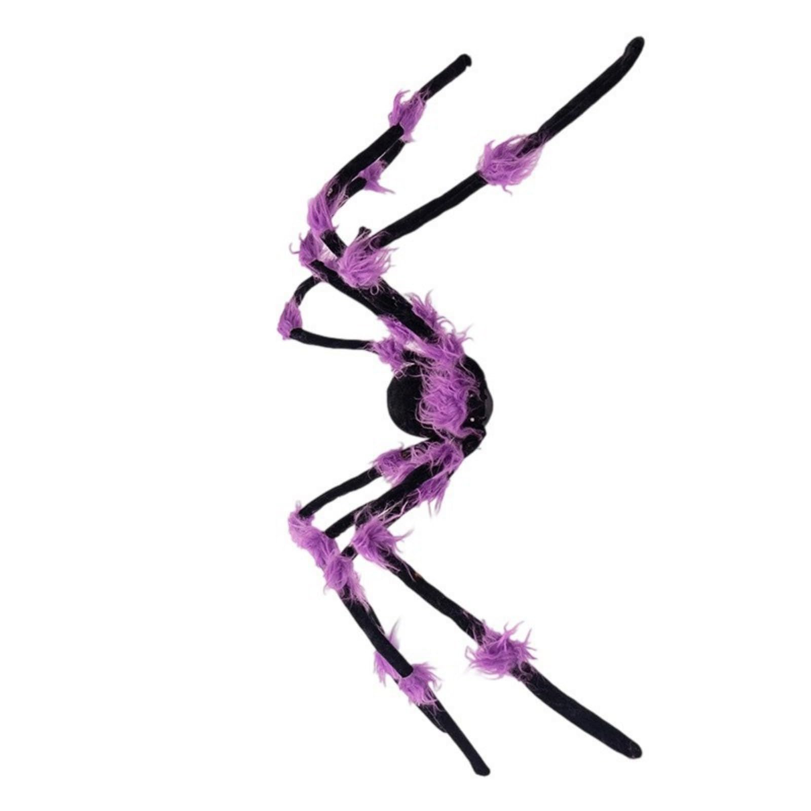 Elnwnnkc Glowing Plush Arachnid with Timer and LED Light 51Inch Illuminated Arachnid Halloween Decoration for Wall Tree Window Hanging Decoration with Timer