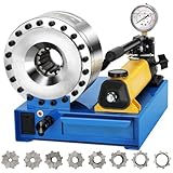high pressure hydraulic hose line crimping tool with 8 dies, hydraulic line crimping tool for most braided hose diameters 0.24” - 1.7”