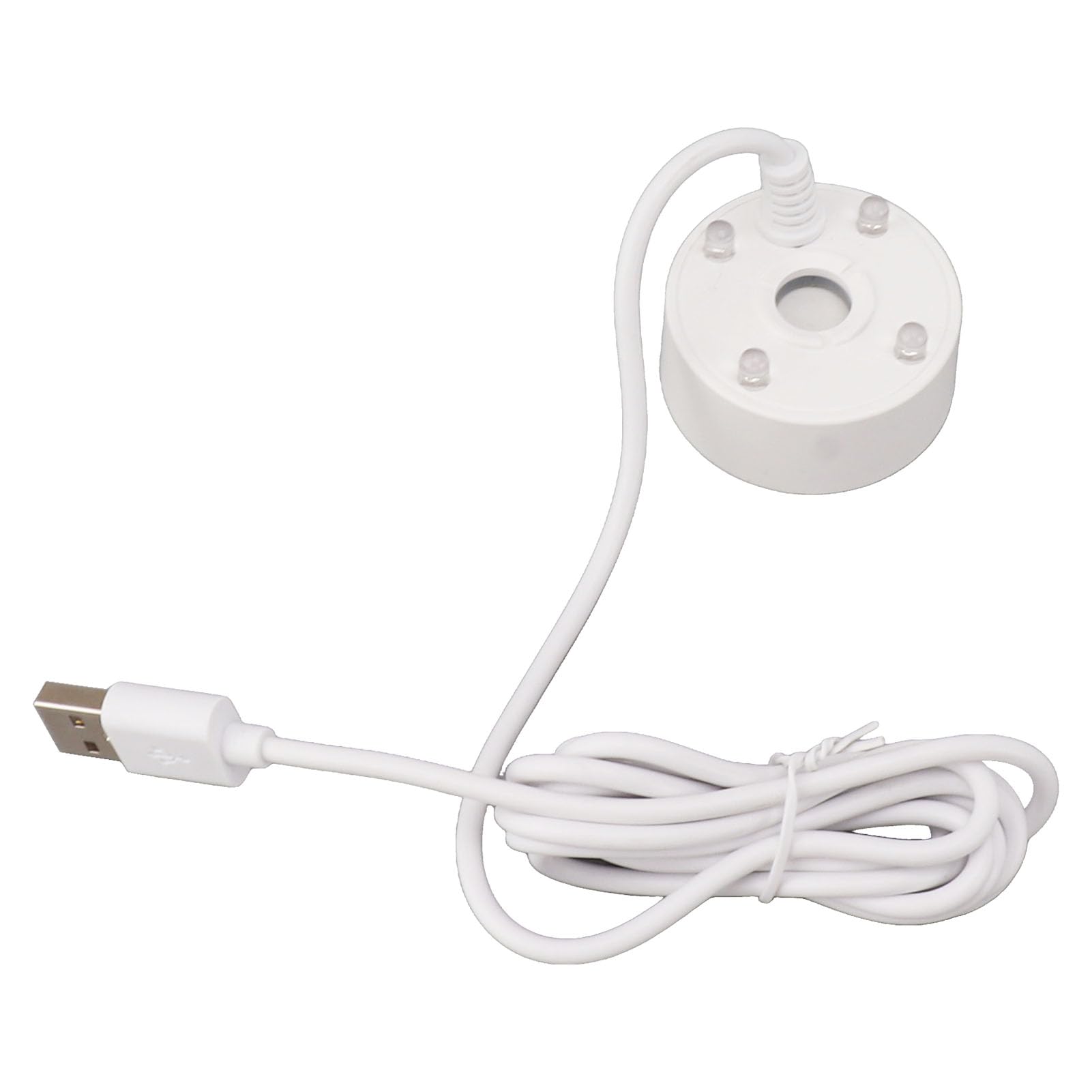 Yuecoom 5V Mist Maker,Small Pond Fog Machine Atomizer USB Colorful LED Lights Ultra Sound Fountain Atomizer Pond Fog Machine for Pond Rockery Fish Tank(White)