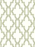 NextWall Tile Trellis Peel and Stick Wallpaper (Green & White)