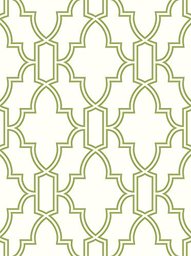 Nextwall Tile Trellis Peel And Stick Wallpaper (Green & White) #TOP15