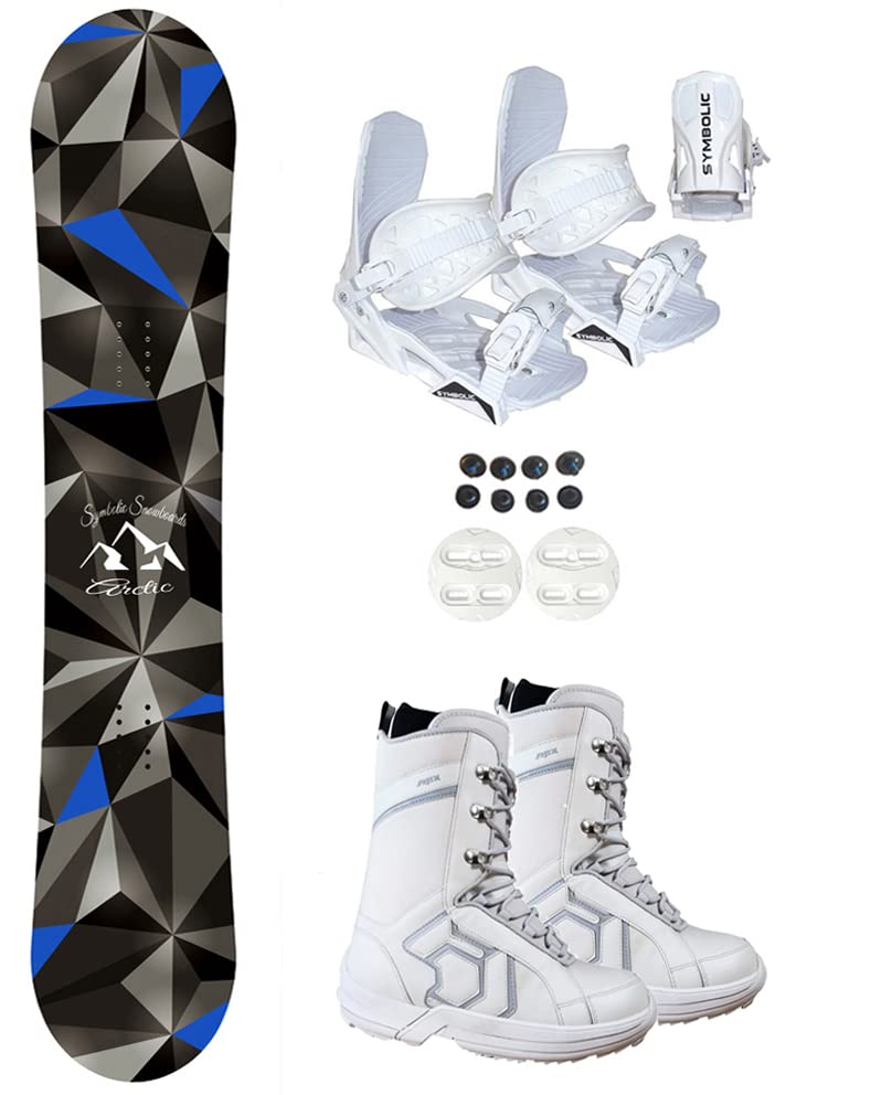 Symbolic Arctic Snowboard & White Bindings & Northwave Boots H125 Womens 9-9.5 (Euro 40.5) Complete Package (Boot Fits Women 9-9.5 (Euro 40.5), 136cm Arctic Rocker Board)