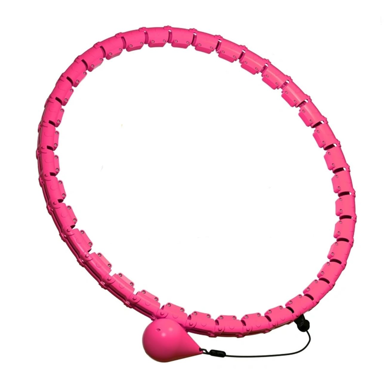 Weighted Hula Infinity Hoop for Adult Weight Loss, 36 Knots Plus Size Smart Hula Fitness Exercise Hoola Hoop Suitable, for Women and Beginners, Detachable Ab Trainer (Red)