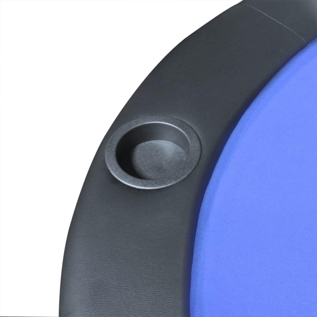 Toshilian Plateau de Poker Pliable, Dessus de Table de Poker Support de Poker Tapis de Poker Dessus de Table de Poker Pliable pour 10 Joueurs Bleu