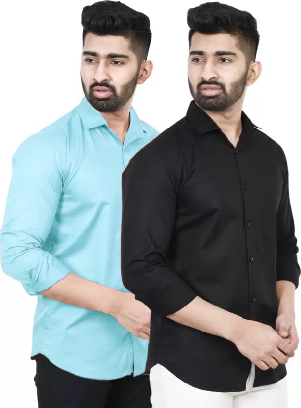 Image of Tee Projekt Premium Plain Cotton Shirt for Men | Cotton Shirt | Casual Shirt | Solid Shirt | Full Sleeves | Formal Shirt
