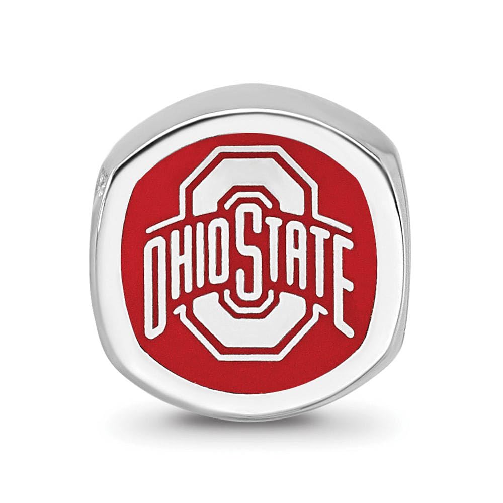 LogoArt Logo Art Sterling Silver The Ohio State Buckeyes Cushion Shaped Logo