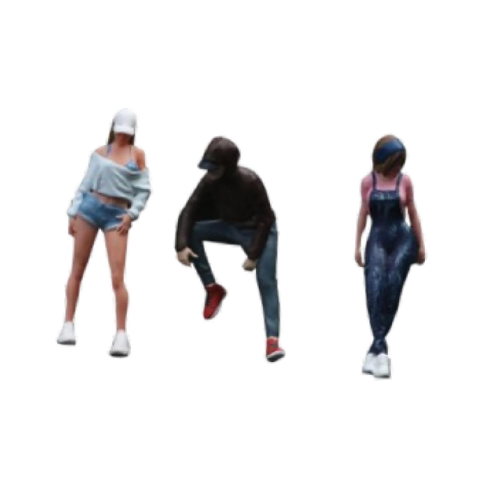 Sciarpa artistica Ragazzo Ragazza con gambe lunghe Diorama Figure | miniature di persone Set Espositori da collezione Figure di persone in Per scala 1/64 Piccoli modelli in resina