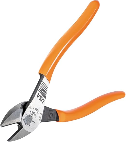 Klein Tools D228-7 Pliers, Made in USA, Diagonal Cutting Pliers with High-Leverage Design, 7-Inch