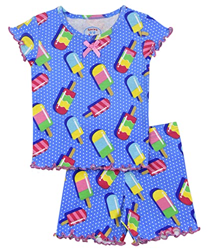Sara's Prints girls Girls Fitted 2 Piece Short Pajama Set