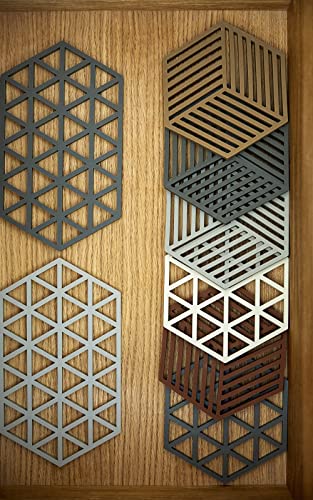 Image of Zone Denmark 24359-CN Trivet, Triangles, Olive Taupe, 12P