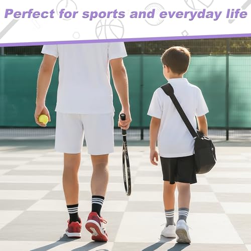 Jspupifip 6 Pairs Kids Girls Pink White Crew Athletic Socks with Stripes Hearts,Casual Stretchy Socks for Girls and Boys (US, Age, 6 Years, 9 Years, 6-Color Three Striped) — view 3