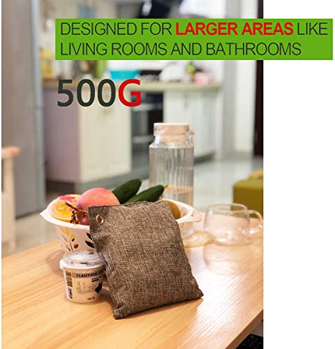 DTXDTech Bamboo Charcoal Bags 8 Pack (2X500 G) (4X220 G) (2X100 G) Activated Bamboo Charcoal Natural for Home, Car,Closet,Shoes - Thumbnail 2