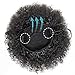 MOONSHOW Afro Puff Drawstring Ponytail Extension for Black Women Short Afro Kinky Curly Hair Bun Ponytail Extension Synthetic Hair Pieces Afro Puff Ponytail for Natural Hair (#1B Natural Black)