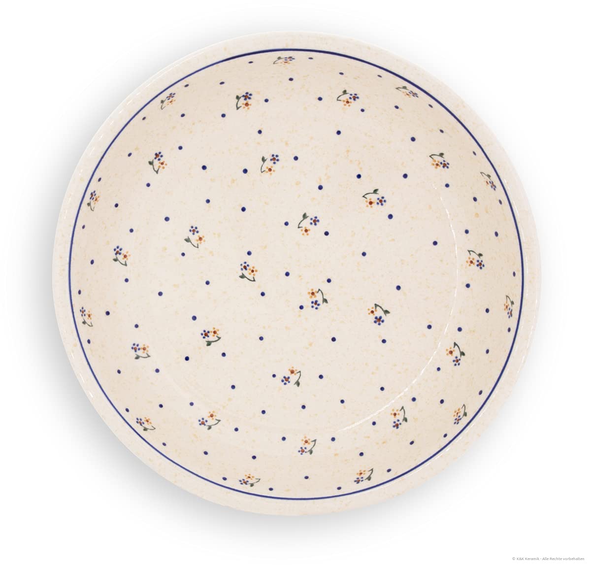 Bunzlauer Keramik Corbeille à fruits Motif 111 Ø 33,2 x 7,6 cm