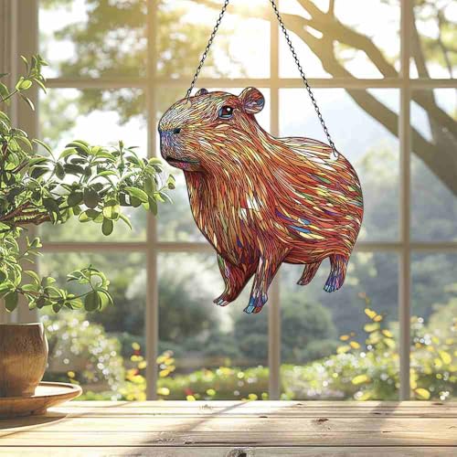 Image of Capybara Acrylic Ornaments Suncatcher Women Men Gifts Christmas Decor