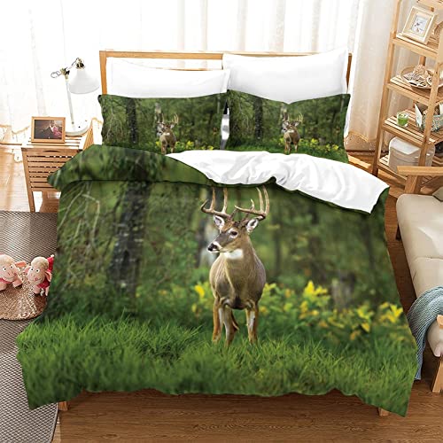 Cerf impression 3D parure de lit microfibre douce avec housse de couette ado - 2