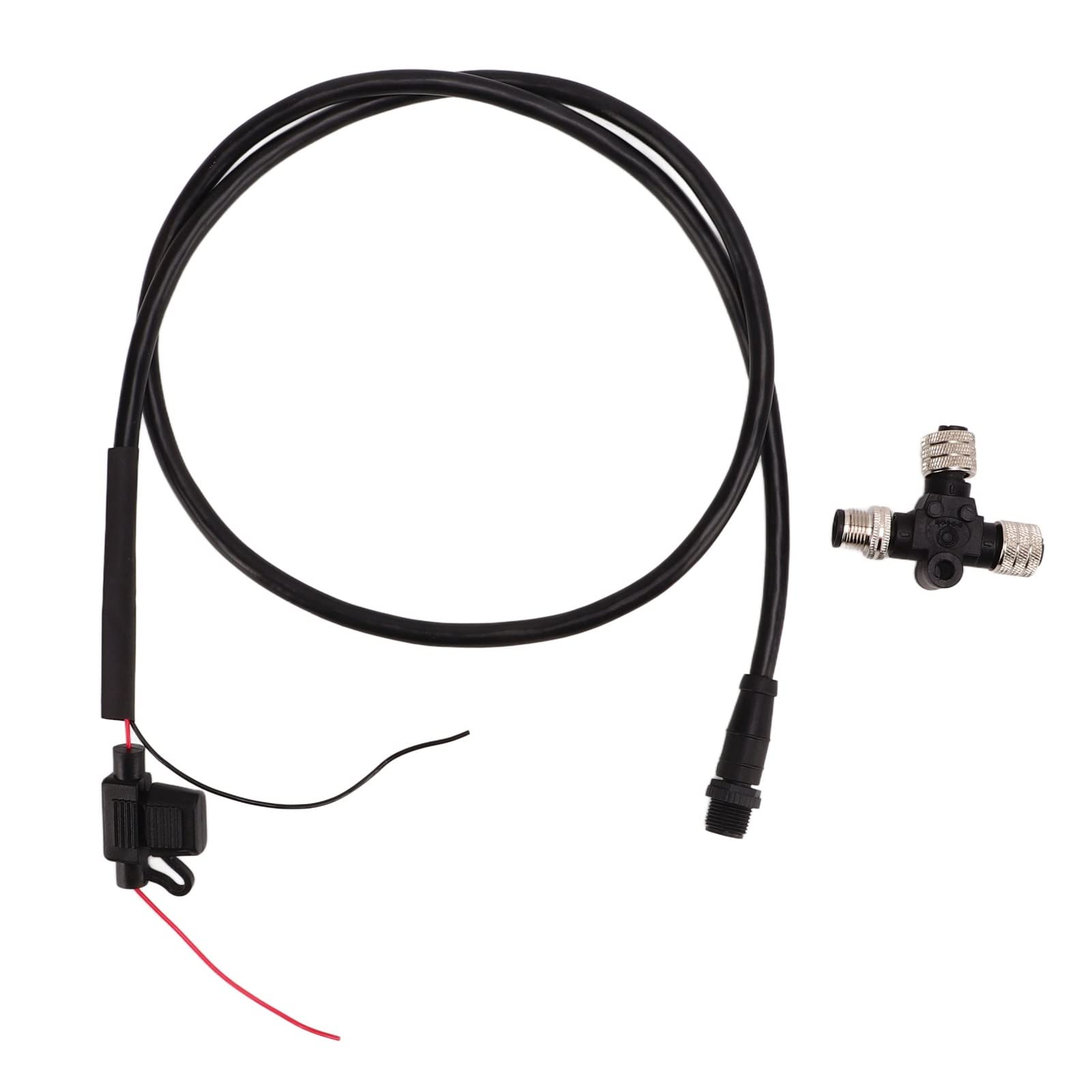 TOTITOM for NMEA 2000 Cable, for NMEA 2000 Starter Kit, Backbone Cable with Tee Connector 3A Fuse 5Pin Thread 1m Long IP67 Waterproof for NMEA 2000 Network
