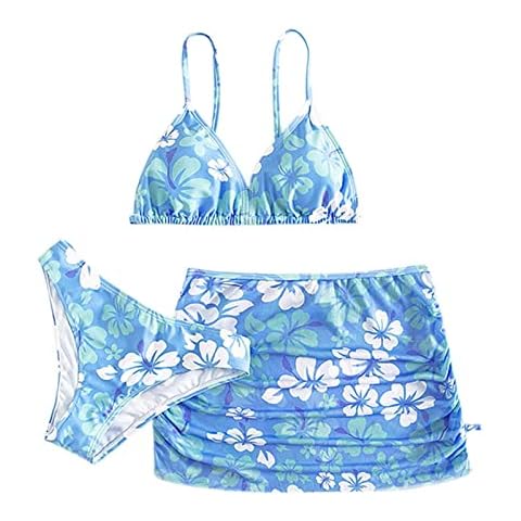 Girls' 3-Piece Floral Print Swimsuit Set Cover