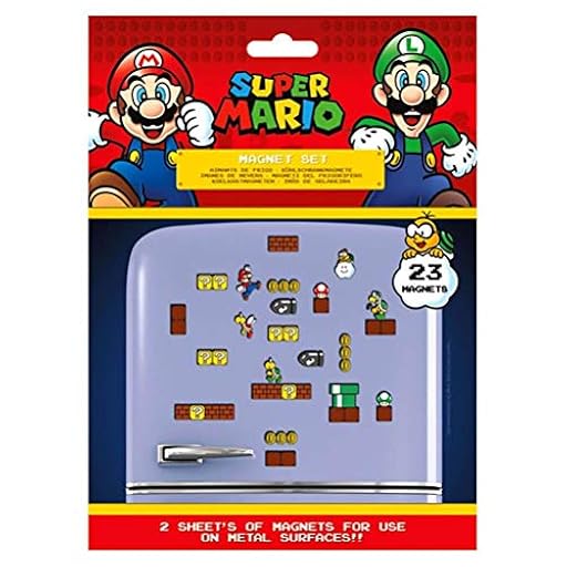 Super Mario MS65081 - Juego de 23 imanes (18 x 24 x 0, 3 cm), Multicolor | Ya disponible en tu tienda friki favorita! En mundofriki.es!