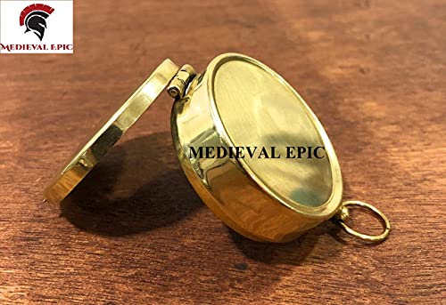 Brújula de bolsillo vintage de latón para camping y navegación miniatura 4