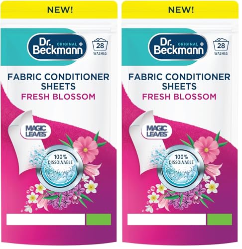 Dr. Beckmann Fabric Conditioner Sheets Fresh Blossom | No mess | Convenient and pre-dosed fabric conditioner sheets |Dissolvable | easy to use | 14 sheets (Pack of 2)