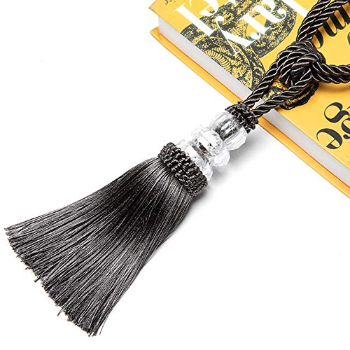 HNGM Curtain rope buckle 2PCS Tassels Curtains Tieback Plastic Ball Straps Accessory Holder Trim Accessories Buckle Rope Home Decoration embellishments (Color : Charcoal)