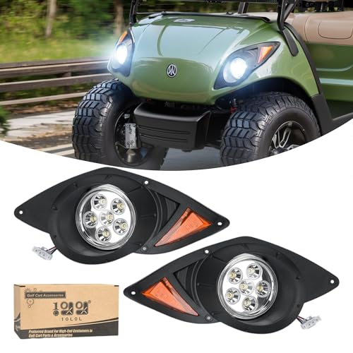 10L0L Golf Cart Headlight Kit for Yamaha G29 Drive 2007-2023 Gas & Electric Models - 12V LED Headlights with 3Pin Connector Driver & Passenger Side Replacement