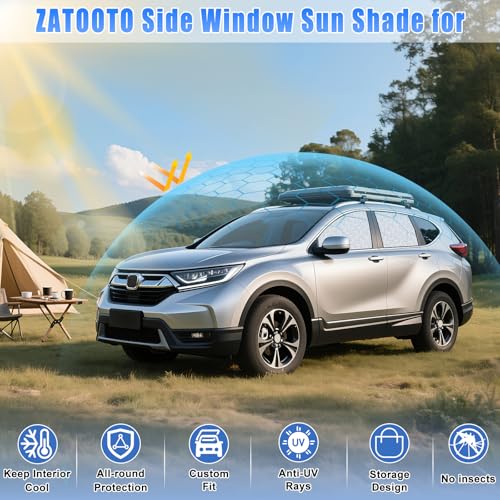 Image of ZATOOTO Car Window Shades for Honda CR-V 2017-2022, 4 Pcs Magnetic Car Window Covers, 100% UV Protection Foldable Privacy Curtains Side Window Sun Shade for Baby Breastfeeding Sleeping Camping
