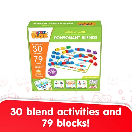 Junior Learning: Rainbow Phonics Blox: Consonant Blends - Phase 4 - Build & Learn, 30 Activity Cards, Color Coded Blocks, Reading Development, Kids 5+ - Image 2