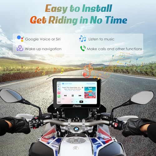 Image of Carpuride W702B Motorcycle Carplay Screen for BMW R1200GS R1250GS S1000XR Motorcycle, 7 inch Waterproof Touchscreen, Portable Carplay /Android Auto GPS Navigation for Motorbike, Dual Bluetooth