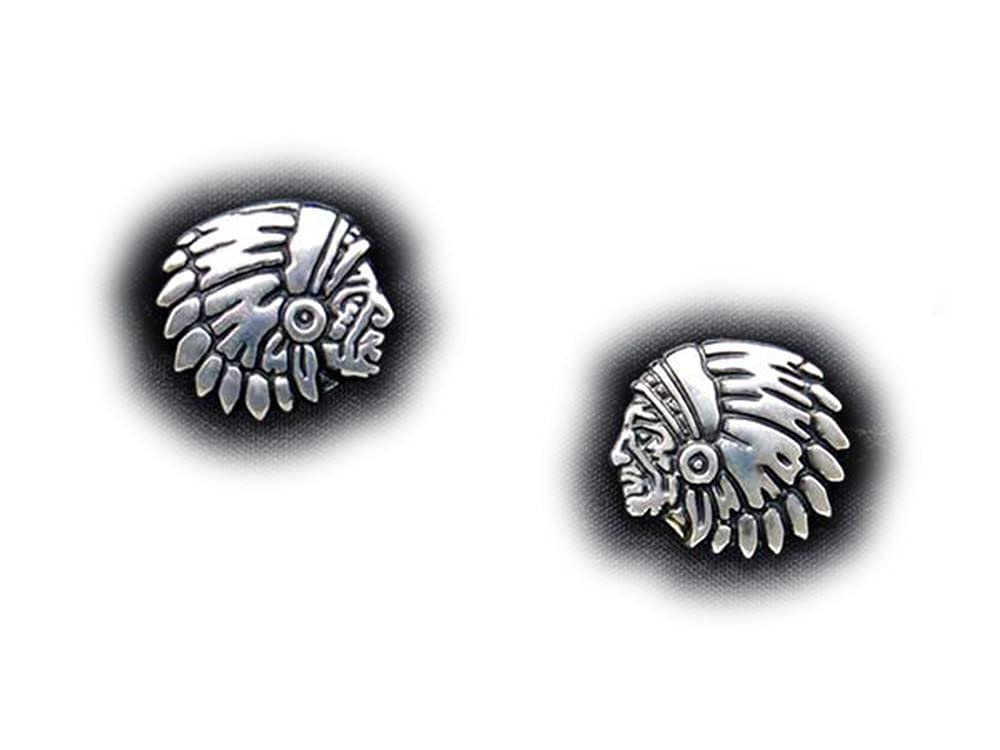 Chief Indian Head Cuff Links in Solid Sterling Silver Hand Carved & Cast by Paxton