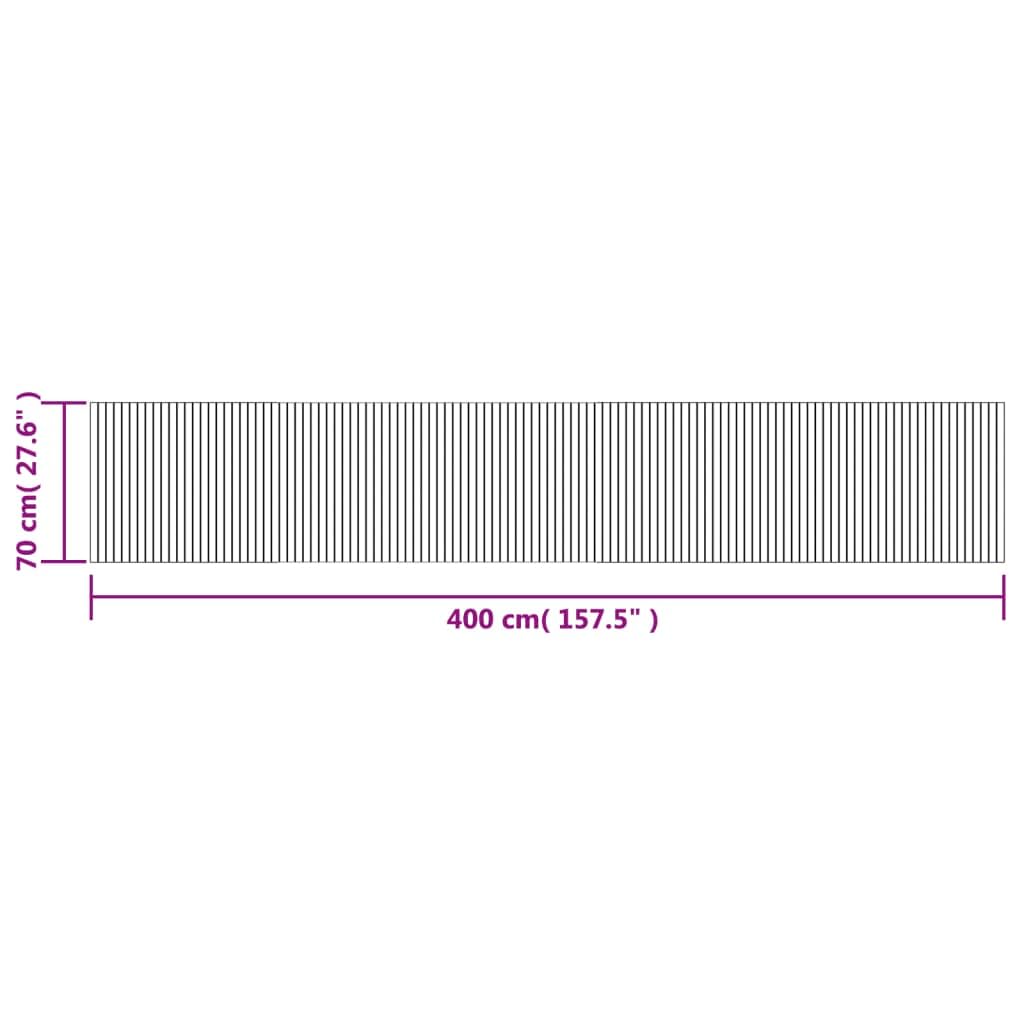 vidaXL Tapis rectangulaire Marron 70x400 cm Bambou