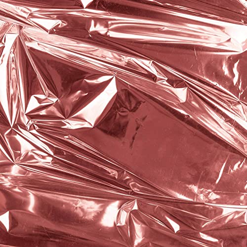 Image of Crackles Rectangular Rose Gold Shiny Metallic Tinsel Foil Solid Color Reusable Table Cover 1.37mX1.83m for Indoor Outdoor Party Birthday,Wedding,Thanksgiving,Christmas,Buffet Parties,Camping