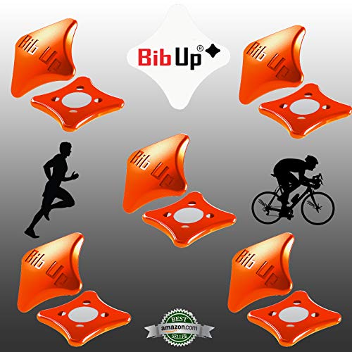 BibUp 3.0 - Sistema magnético para la fijación del número de Carrera (Orange Fluo)