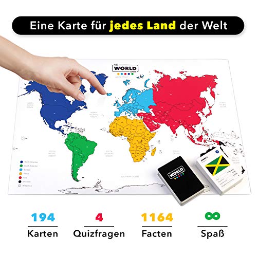 The World Game - Geographie Kartenspiel - Lernspiel für Kinder, Familie und Erwachsene - Welt Brettspiele für 2-6… – Bild 5