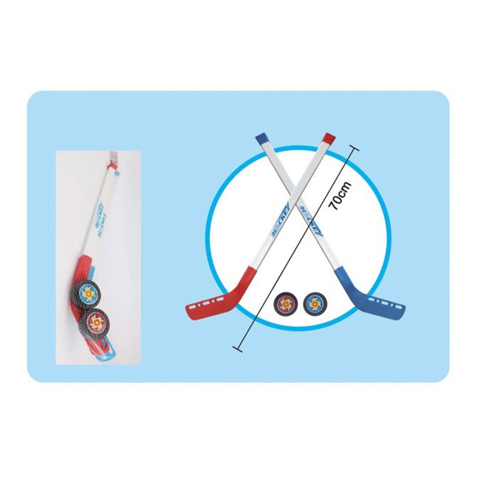 Set di 2 Mazze da Hockey per Bambini con Pallina, Mini Set da Hockey in Plastica PP Morbida E Sicura, Adatto per Feste, Sport in Casa E Regali.