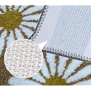 Roseate Flower Super Soft (40x60 cm) Microfiber 2000 GSM Bath Mat Super Absorbent Anti Skid Mats for Bathroom/Bedroom/Kitchen/Door Mat/Floor Mat (Beige) Pack of 1