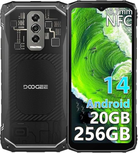 DOOGEE Blade 10 Ultra Rugged Smartphone, 20 GB + 256 GB/2 TB erweiterbar, 50 MP Kamera, 6,5 Zoll + 90 Hz Bildschirm, 5150 mAh Akku, Android 14, Widevine L1, NFC/OTG/GPS