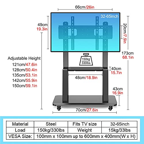 Soporte móvil ajustable para TV de gran tamaño miniatura 4