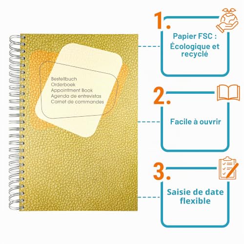 Carnet de rendez-vous élégant avec couverture rigide extra robuste pour coiffeurs - 2