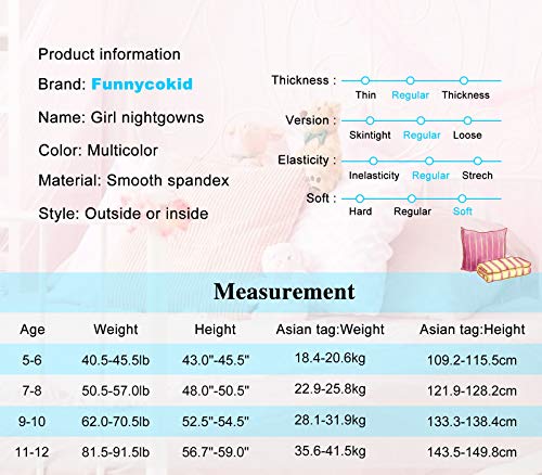 Funnycokid HBETSQ009M Children Girls Novelty Cat Kitty Nightgowns Nighty Holiday School Nightshirt Outfits Flutter Sleeve Nightdress Loungewear 7-8 thumb #5