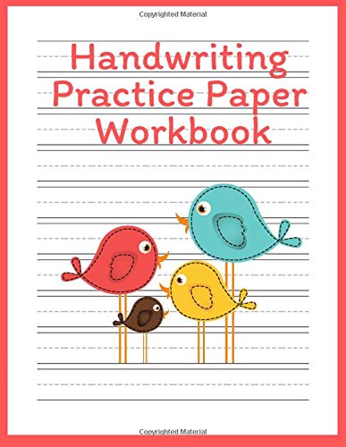 Handwriting Practice Paper Workbook: Blank Lined Notebook Primary Ruled With Dotted Midline, Cute Ca