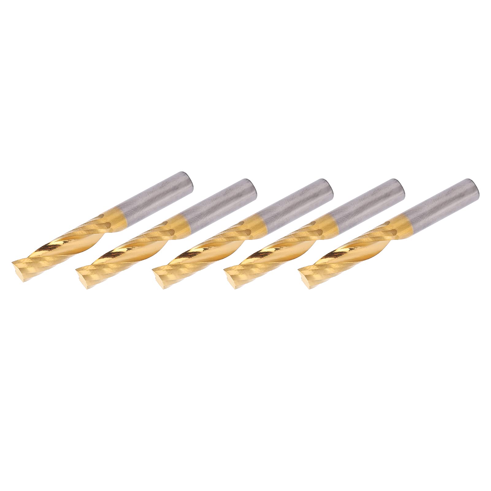 Frese CNC a spirale in acciaio ad alta velocità Set da 5 pezzi Fresa per alluminio Ottone Rame Metalli non ferrosi Utensili da officina professionali Diametro 6 mm Lunghezz