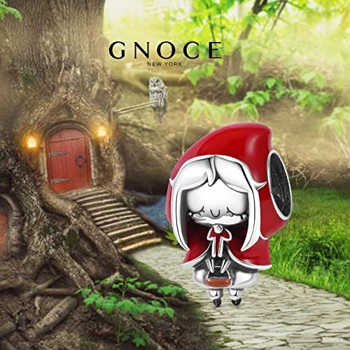 GNOCE Little Red Riding Hood Charm Bead Sterling Silver Charm Fit Bracelet/Necklace for Women Girls Wife Daughter