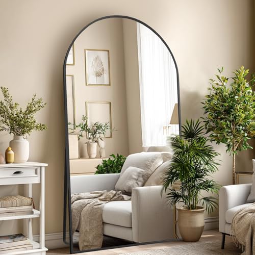 Image of LFT HUIMEI2Y 76.4 inchx37 inch Arch Full Length Mirror, Black Floor Mirror