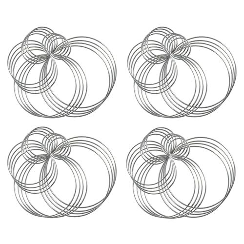 Fnfhsa 80 Piezas de Metal Atrapasueños Anillos Aros Anillos de Plata Artesanales de Acero para Manualidades, Macramé Proyectos de Bricolaje en 5 Tamaños